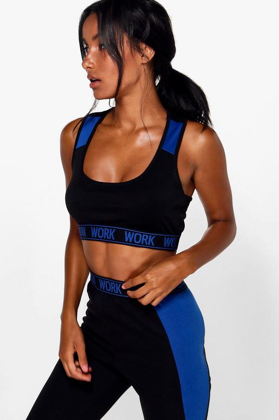 Sophia FIT Work Slogan Band Sports Bra